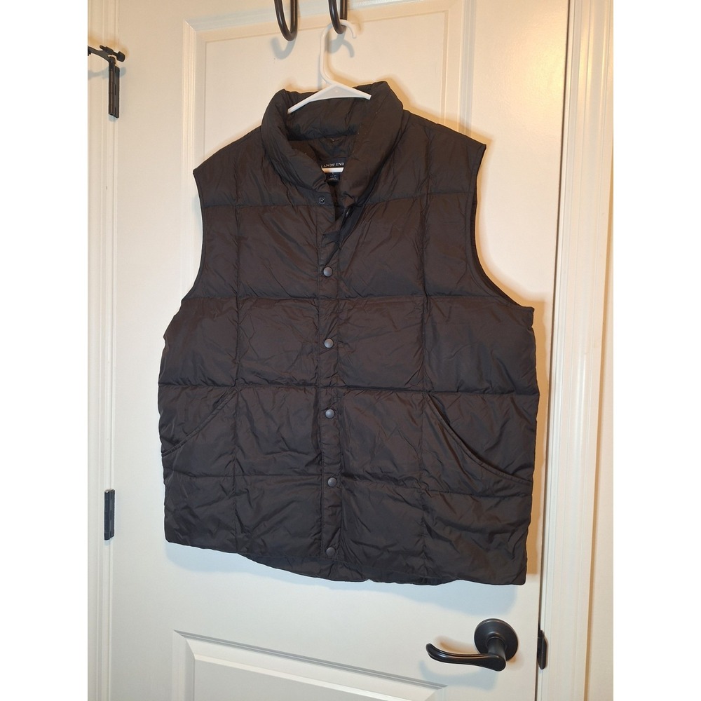 Men's Land's End‎ Black Down Filled Puffer Vest Size L